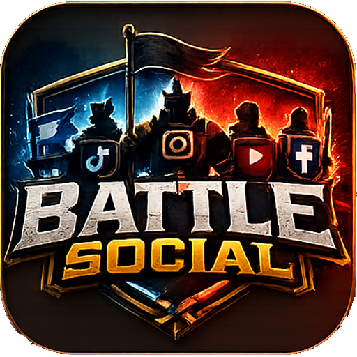 Battle Social icon — a shield of social-platform warriors