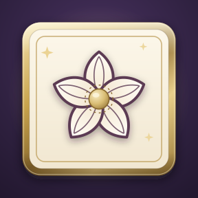 Daily Bloom icon — a cream flower with a gold center in a gold frame
